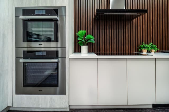 Front view of Miele cooking appliances